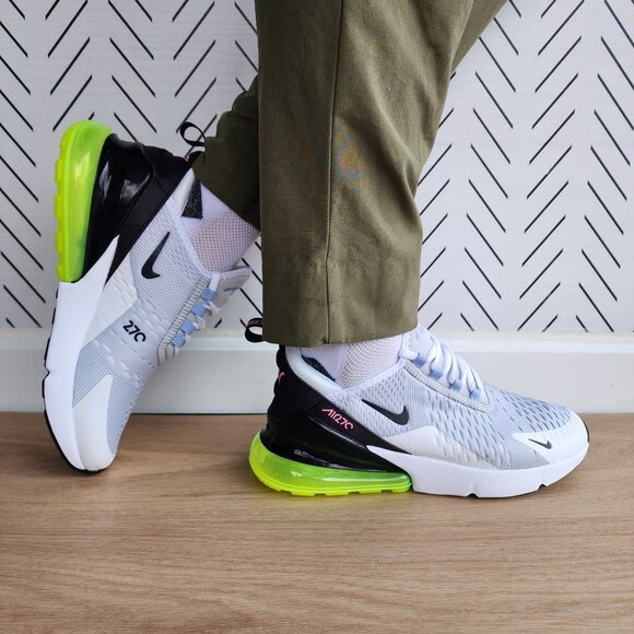 🤩Nike Air Max 270 Women Shoes Sz 7.5 White Green Comfy Soft Sneakers FJ0734-043 - Picture 1 of 12